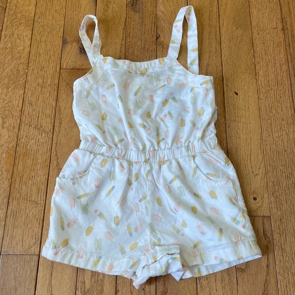 CYNTHIA ROWLEY WHITE ICE CREAM GRAPHIC PRINT ROMPER ONE PIECE SIZE 24 MONTHS - Picture 1 of 6